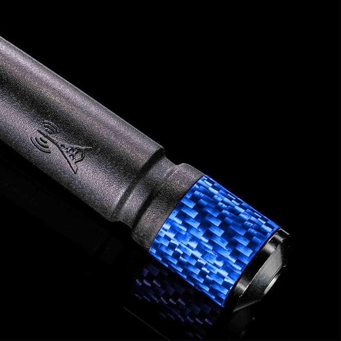 Votex - The Spartan - 13 3/4 Inch Rubber Antenna fits Dodge Ram 1500 | 2500 | 3500 (2009-2024) - USA Stainless Steel Threading - Blue Carbon Fiber Trim - Tuned Internal Copper Coil