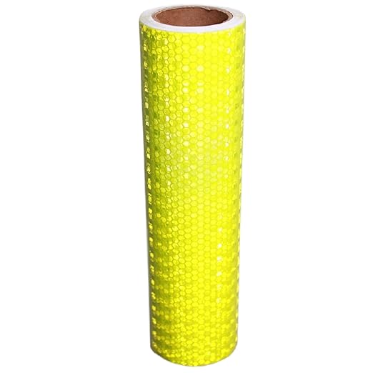 Fluorescent Yellow Reflective Tape Outdoor Waterproof 8 inch Wide, High Visibility Safety Warning Reflector Sticker Strips (11 feet)