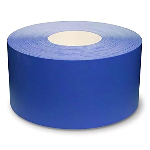 Mighty Line UltraLine Solid Floor Marking Tape for Safety, Caution, Warning, Heavy-Duty, Peel and Stick Adhesive, Beveled Edge Design, Industrial Quality, 4 Inch, 100' Roll, Blue