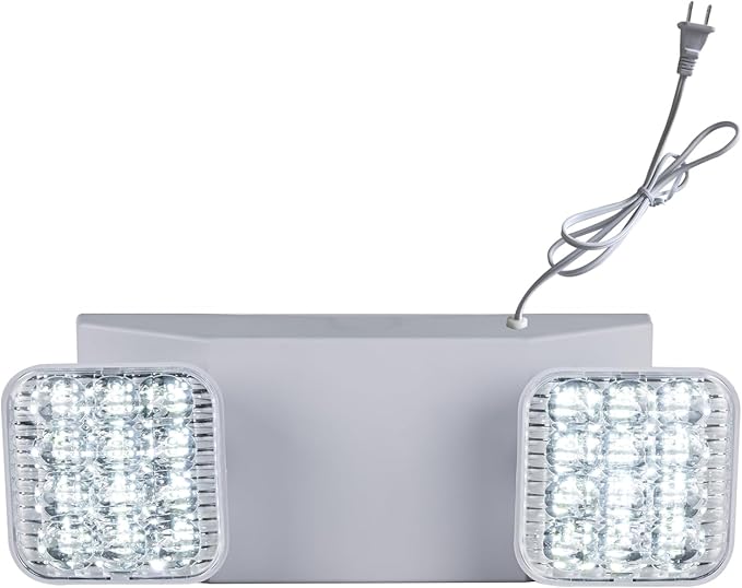 LED Emergency Lights with Plug in Cord for Business Home Power Failure,300lm 4Hours Emergency Exit Lighting Fixtures with Battery Backup,UL 924 AC85-277V