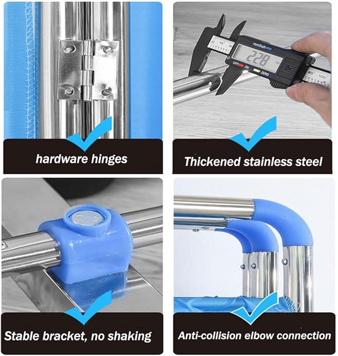 Portable Medical Room Divider with Nylon Fabric, 59" 78.7" 98.4" Freestanding Hospitals Privacy Screen Partition for Hospital Medical Clinic Lab Nursery Patient Ward Dividers(Yellow,W59 xH70.9)