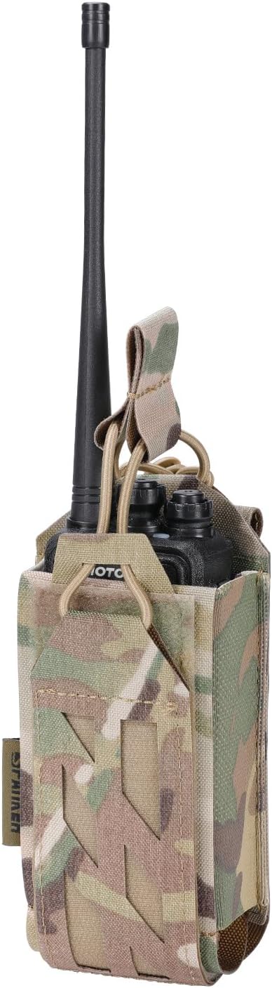 EXCELLENT ELITE SPANKER Tactical Universal Radio Holster Holder Molle Radio Pouch Adjustable for Duty Belt,Vest for Two Ways Walkie Talkie