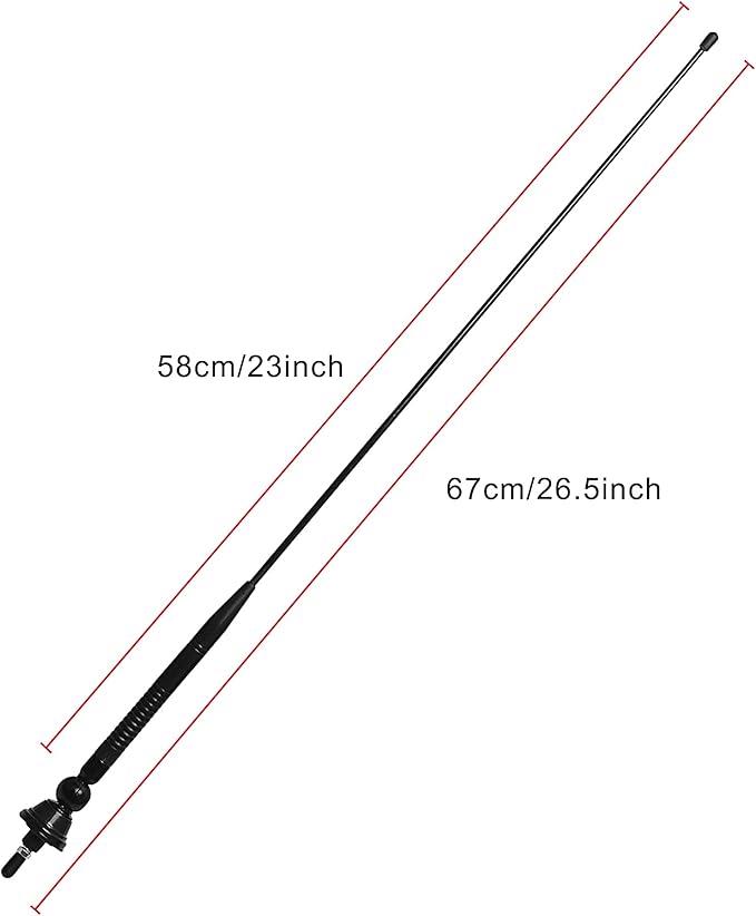 ASOOLL Black Boat Marine Radio Antenna FM AM Aerial 26.5 inch for Car Turk ATV UTV Yacht Tractor RV