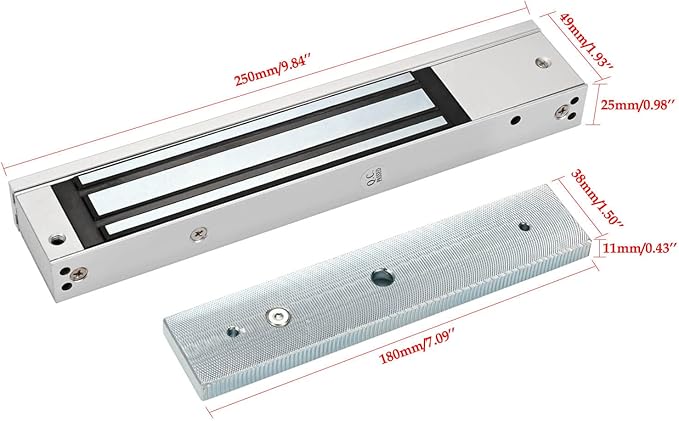 Z and L Bracket for 280KG 600LBS Holding Force Electromagnet Lock Single Door Access Control Electric Magnetic Door Lock