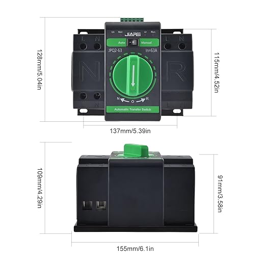 220V 50/60Hz 2P 63A ATS Dual Power Automatic Transfer Switch - Changeover Switch for Generators with Fire - Fighting Function