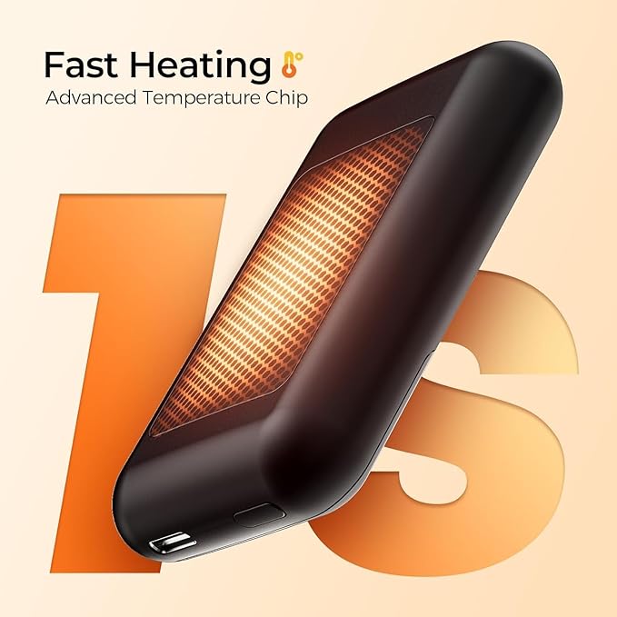 Hotdot Hand Warmers Rechargeable, Heat Levels (104–131°F), Real-Time Temp & Battery Display, Electric Hand Warmers, Fast Heating, Fits in Gloves/Pocket, Gifts for Women & Men