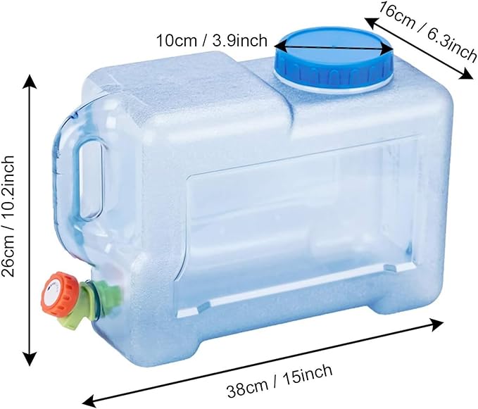 Water Storage Containers - 3.17 Gallon Bottle Dispenser | Portable Square Water Container with Tap,for Hiking Picnic Camping Survival Outdoor Beverage