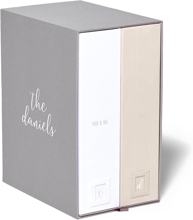 Savor | Deluxe Wedding Keepsake Box with 52 Labels, 6 Drawers, and 8 Vertical Files | Acid-Free Memory Organizer for Wedding Day, Bridal Shower & Anniversary (Slate, Caroline Font)