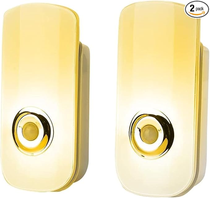 2 Pack LED Night Flashlight Motion Sensor Cut 3-in-1, Rechargeable Emergency Light, Auto Sensing Energy Saving Wall Mount Plug-in Light Portable LED Torch - Small Size Warm White