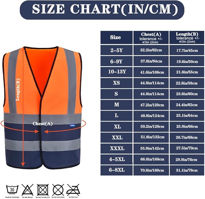 AYKRM 12 colour High visibility viz vest hi vis viz reflective work construction safety vest (XS-8XL)