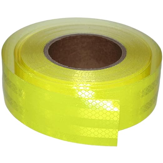 Fluorescent Yellow Reflective Tape Outdoor Waterproof 2 inch Wide, High Visibility Safety Warning Reflector Sticker Strips (68 feet)