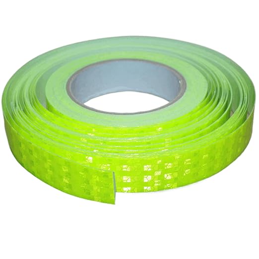 Reflective Tape Fluorescent Green Outdoor Waterproof 1 inch Wide, High Visibility Industrial Marking Tape, Safety Adhesive Stickers (168 feet)