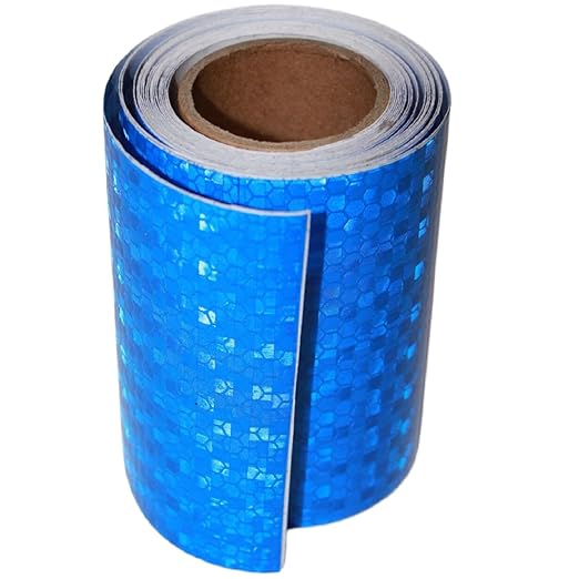 Industrial Reflective Tape Blue 4 inch Wide, Outdoor Waterproof High Visibility Safety Warning Adhesive Strips (10 feet, 10 Rolls)