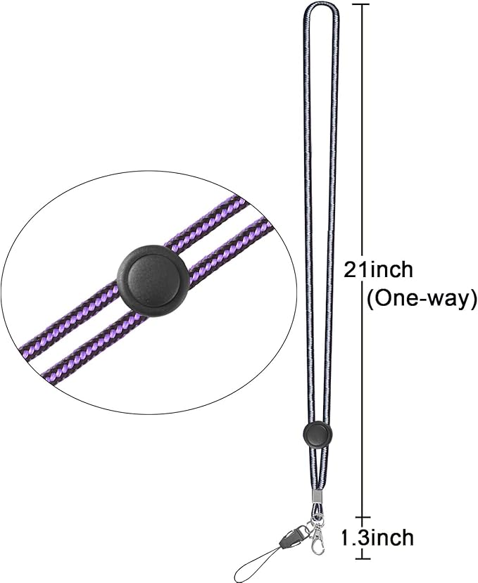 YOUOWO 5 Pack Circle Lanyards with Vertical ID Badge Holder Adjustable Neck Coloured Lanyard,for Women Keys Cruise Office