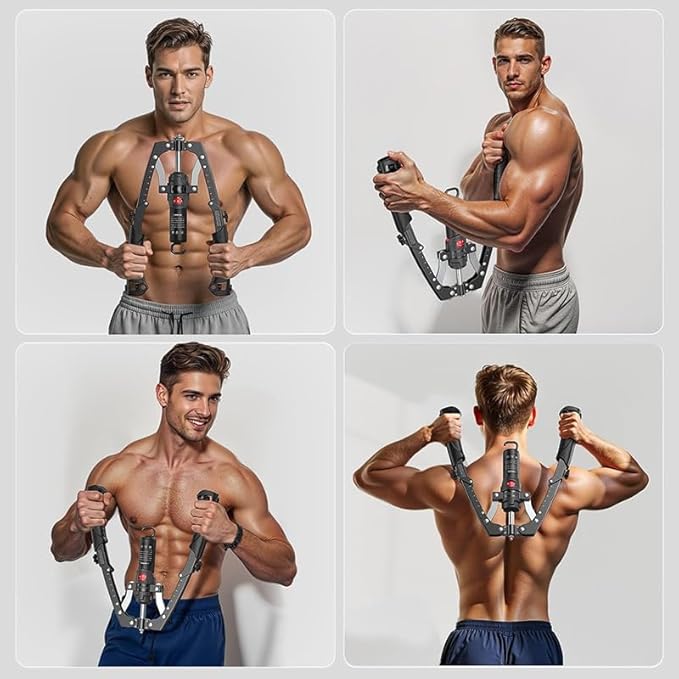 Saker Twister Arm Trainer - Adjustable 22-440lbs Hydraulic Arm & Chest Exerciser Machine with LCD Counter, Portable Home Gym Equipment , Strength Training for Shoulder, Forearm