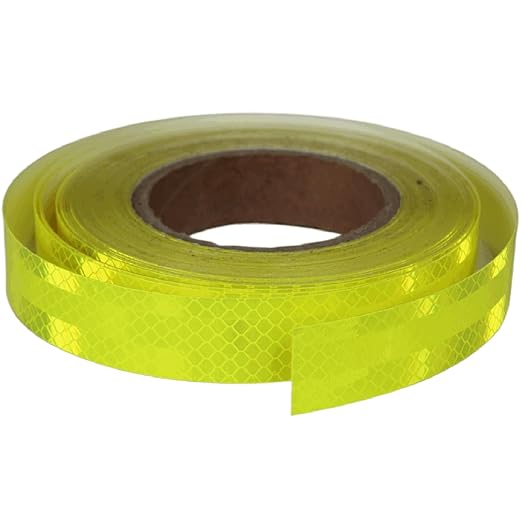 Fluorescent Yellow Reflective Tape Outdoor Waterproof 1 inch Wide, High Visibility Safety Warning Reflector Sticker Strips (68 feet)