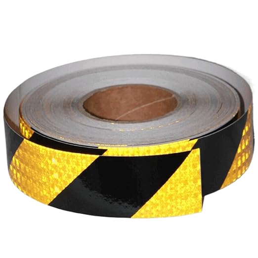 Reflective Tape Yellow Black 2 inch Wide for Cars, Outdoor Waterproof High Visibility Safety Warning Adhesive Strips (166 feet)