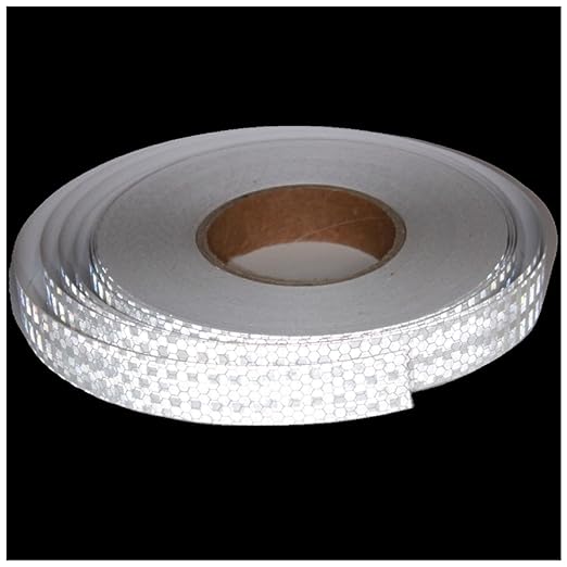 White Reflective Tape Outdoor Waterproof 1 inch, High Visibility Hazard Conspicuity Safety Industrial Marking Tape (166 feet)