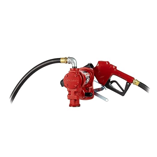 Fill-Rite FR610HA 115V 15 GPM Fuel Transfer Pump w/Discharge Hose & Automatic Nozzle (Red) | Gasoline, Diesel, Kerosene, Ethanol & Methanol Blends & Biodiesel