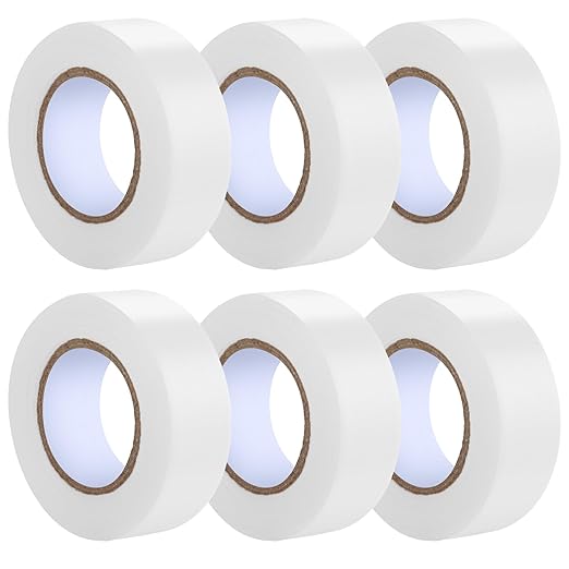 GEYYANG White Flagging Tape 6 Pack, Non-Adhesive Plastic Ribbon Tree Marking Tape,for Survey Boundaries, Hunting, Trail Marking and Hazardous Areas, 1" x 100ft,3.35 Mil