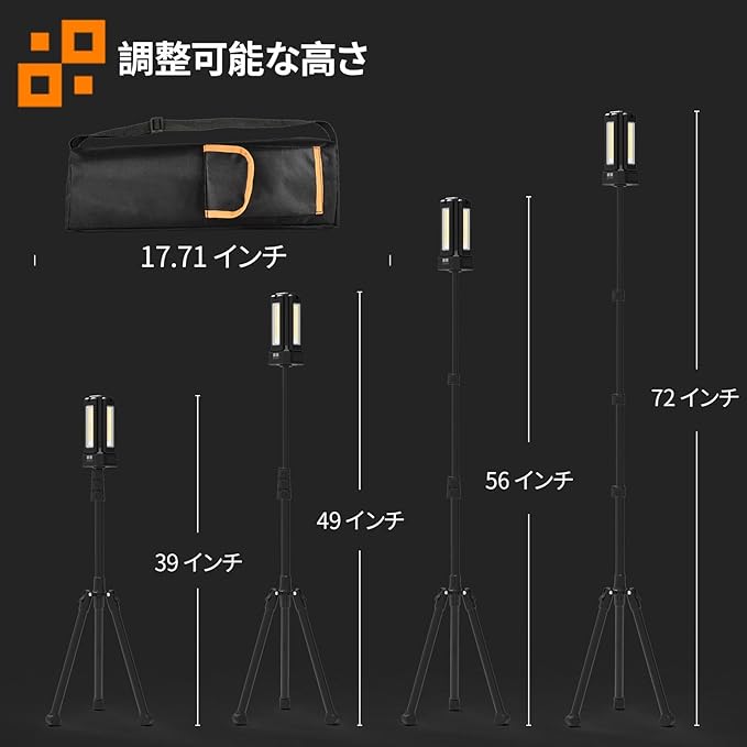 13200mAh Rechargeable Solar Work Light with Folding Stand Support and Portable Carrying Bag, 8000 Lumen Stepless Dimmable, 4 Lighting Modes, White/Warm/Warm White (Black(Remote))