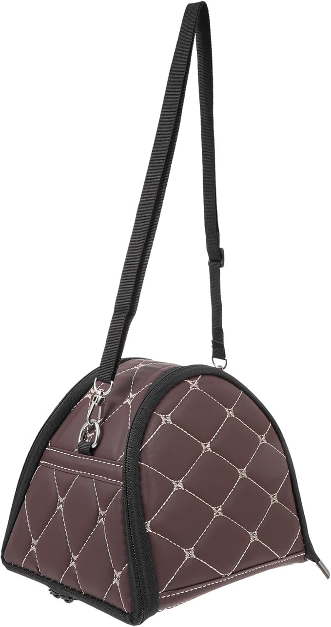 Small Animal Carrier Bag for Hamsters and Hedgehogs, Portable Pet Travel Pouch with Brown Nylon Strap, Outdoor Chinchilla and Rat Carrier for Small Pets on The Go