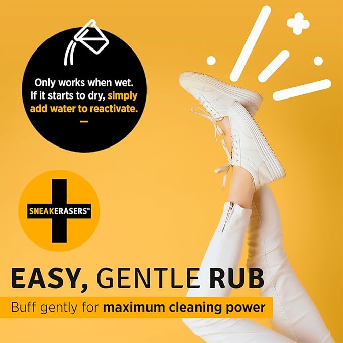 SneakERASERS Sole & Sneaker Cleaner, Premium Shoe Cleaner for Sneakers, Dual-Sided Sponges, Effective for Tennis Shoes & Women Men Sneakers, Gentle Rub Design Cleaner Kit, 20 Pack