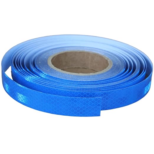 Industrial Non Fading Reflective Tape Blue 1 inch Wide, Outdoor Waterproof High Visibility Safety Adhesive Reflector Strips (166 feet)