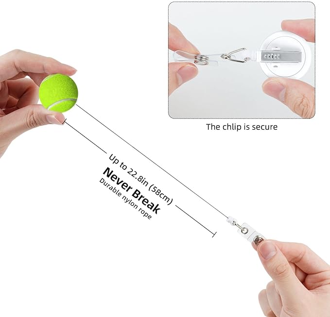 Tennis Badge Reels Retractable Badge Holder with Clip for Id Name Tag Office Worker Student Teacher Nurses Doctor