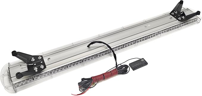 CFLMYYXGS Silver Case 26 Strobe Patterns Emergency Warning Light bar Flashing Vehicles Security Law Snowplow Tow Trucks Crane Construction Cars Wreckers Beacon Light (Amber, 63" 120LED)