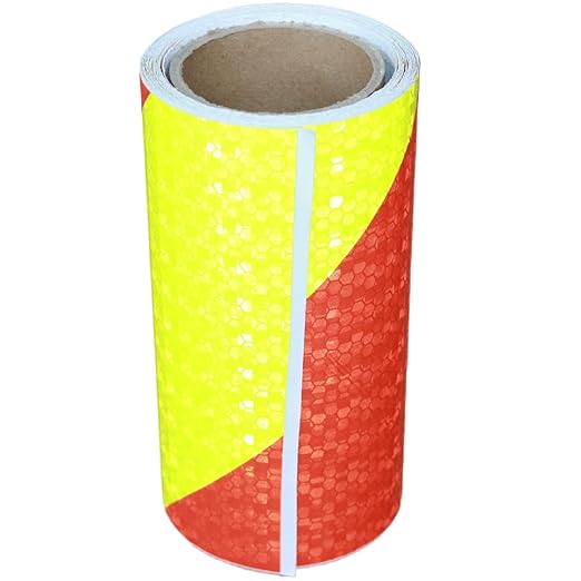 Reflective Tape 6 inch X 10 feet, Outdoor Waterproof Hazard Conspicuity Safety Warning Industrial Marking Tape