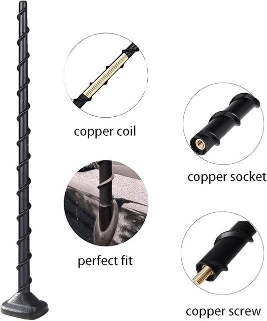 13 Inch Short Antenna for Ford F150 2009-2025 & Bronco 2021-2025, Ford F150 Accessories Rubber Replacement Antenna Truck, Internal Copper Coil for Enhanced AM/FM Reception