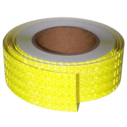 Fluorescent Yellow Reflective Tape Outdoor Waterproof 2 inch Wide, High Visibility Safety Warning Reflector Sticker Strips (68 feet)