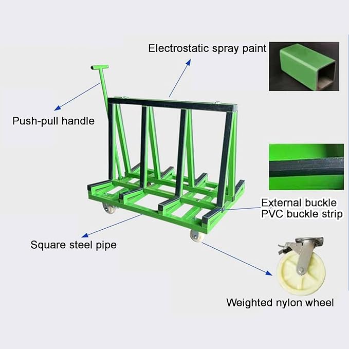 Heavy Duty Drywall Cart, Double Sided A-Frame Rack for Transporting Plywood, Sheetrock, and Glass Panels