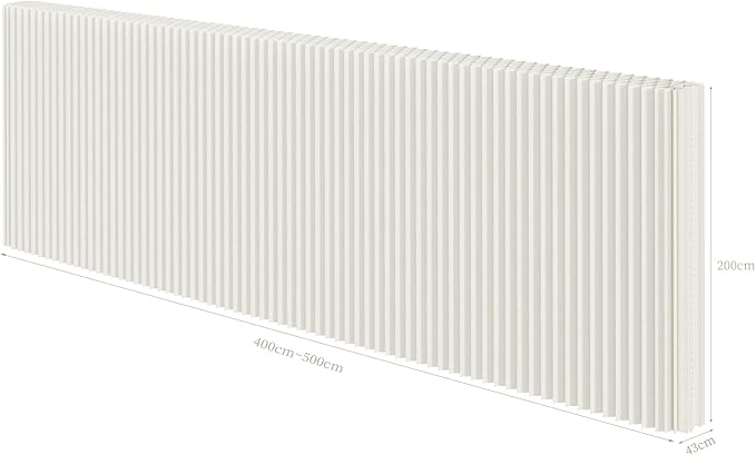 Paper Room Divider, Folding Privacy Screen Lightweight Stretchable Accordion Room Divider Wall, Portable Paper Wall Divide for Home, Office, Clothing Shop (White, L：197in x W: 17in x H：79in)