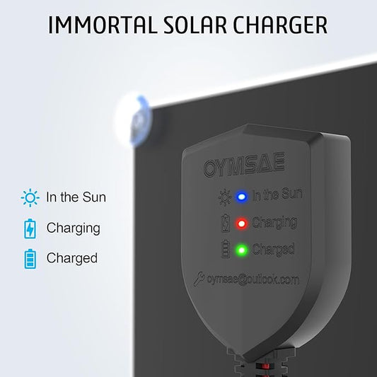 OYMSAE 20W 12V Solar Panel Car Battery Charger Portable Waterproof Power Trickle Battery Charger & Maintainer for Car Boat Automotive RV with Cigarette Lighter Plug & Alligator Clip