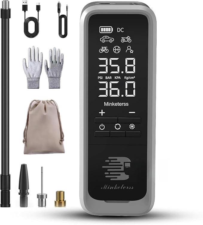 Portable Tire Inflator, 160 PSI Cordless Air Compressor, Dual Power Car Tire Pump with Digital Pressure Gauge & Auto Shut-Off, Fast Inflation Emergency Kit, Easy to Use, Gift for Men Dad