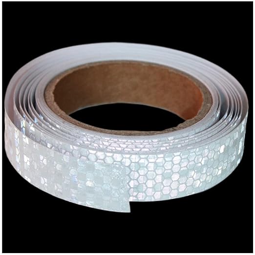 White Reflective Tape 1 inch Wide for Cars, Outdoor Waterproof High Visibility Safety Warning Reflector Sticker Strips (15 feet)