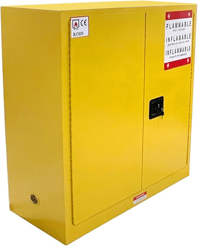 koxuyim Fire Resistant Storage Cabinet, Double Wall Steel Construction, Explosion Proof Storage Cabinet with Adjustable Shelf Meets Safety Standards (43" x 18" x 44")