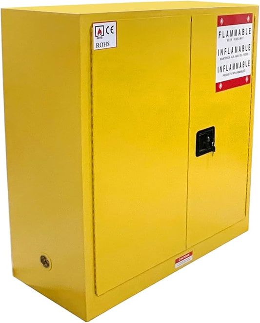 koxuyim Fire Resistant Storage Cabinet, Double Wall Steel Construction, Explosion Proof Storage Cabinet with Adjustable Shelf Meets Safety Standards (43" x 18" x 44")