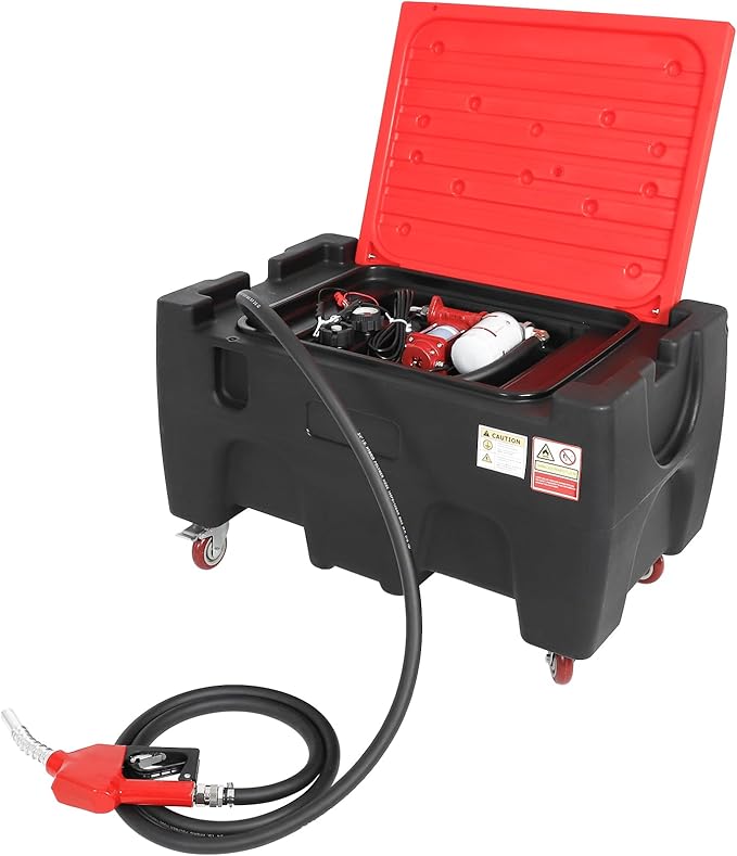 Portable Diesel Tank,40Gallon Portable Fuel Tank with 12V Electric Transfer Pump & 10GPM Flow Rate,Auto Fueling Nozzle,PE Diesel Transfer Tank with Filter for Easy Gasoline Diesel Transportation