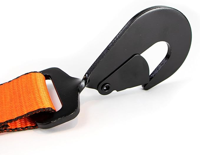 VULCAN Axle Tie Down Combo Strap with Snap Hook Ratchet - 2 Inch x 114 Inch - 4 Pack - PROSeries - 3,300 Pound Safe Working Load