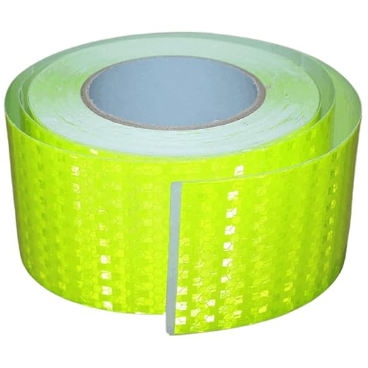 Fluorescent Green Reflective Tape Outdoor Waterproof 3 inch Wide, High Visibility Warning Industrial Marking Tape, Safety Stickers (68 feet)