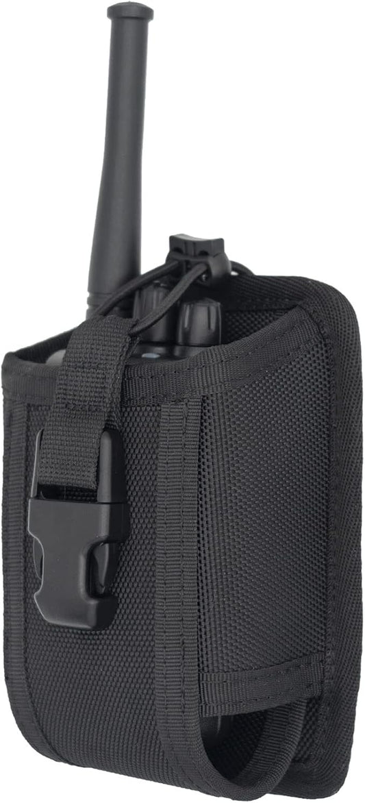 Compact Radio Holster Two Ways Radio Pouch for Duty Belt Vest Universal Walkie Talkies Holder Carrier Tactical Nylon Case Carry Bag for Police LE Security Safety Firefighter Rescue Outdoor