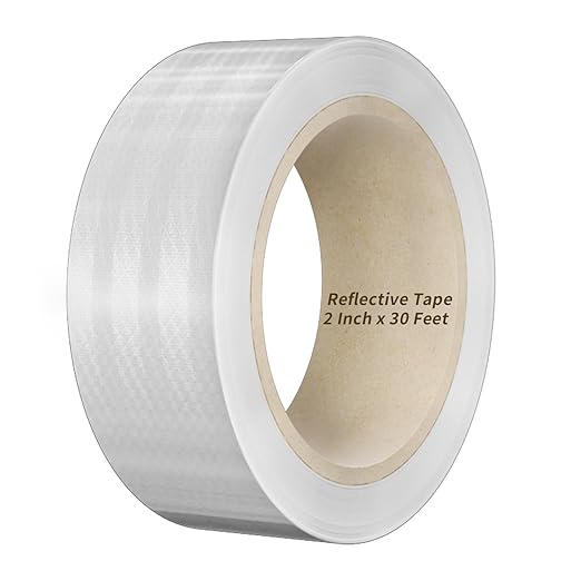 Reflective Tape, 2 Inch x 30 Feet - High Intensity - White Reflective Safety Tape Waterproof Conspicuity for Trailer Reflector Trucks Bikes Baby Strollers Helmets