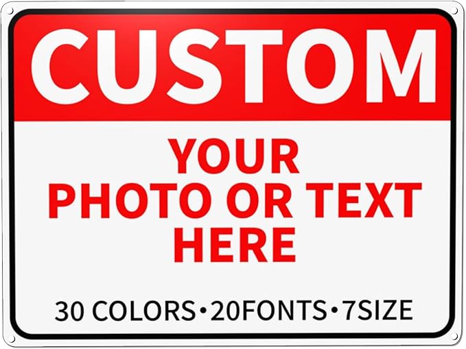 Custom Metal Signs - Personalized Business, Office, Home, Delivery, Road, Garden, Hazard, Parking, Decorative Signs, 18''x12''