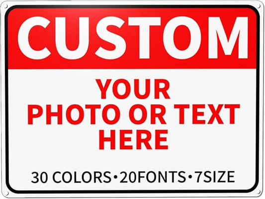 Custom Metal Signs - Personalized Business, Office, Home, Delivery, Road, Garden, Hazard, Parking, Decorative Signs, 18''x12''