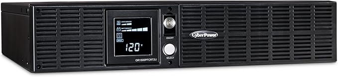 CyberPower OR1500PFCRT2U PFC Sinewave Battery Backup and Surge Protector, 1500VA/1050W, 8 Outlets, AVR, 2U Rack/Tower, UL Certified