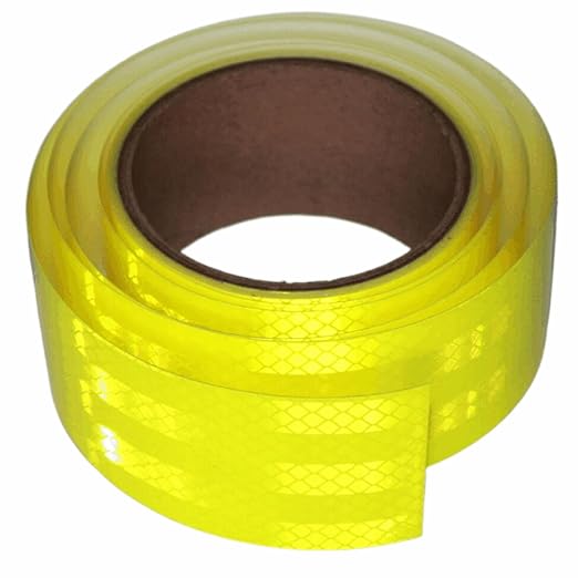 Fluorescent Yellow Reflective Tape Outdoor Waterproof 2 inch, Non Fading High Visibility Warning Industrial Marking Tape (10 feet)