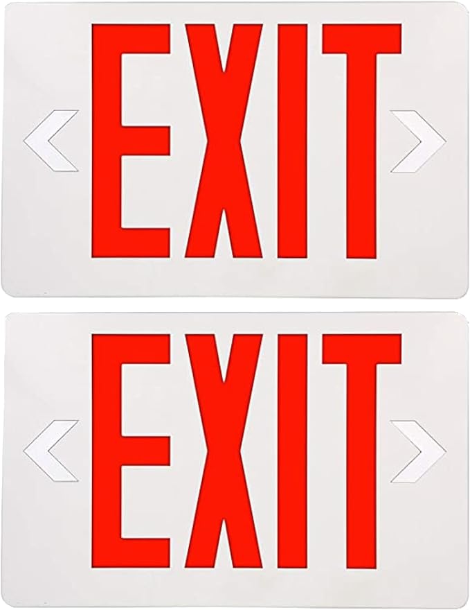 KastLite LED Exit Sign | Emergency Exit Sign with 90 Min Battery Backup | Ceiling & Wall Mount | Damp Rated, UL Listed, 120/277VAC, UL94V-0, Easy Install Small LED Exit Sign for Commercial Indoor Use